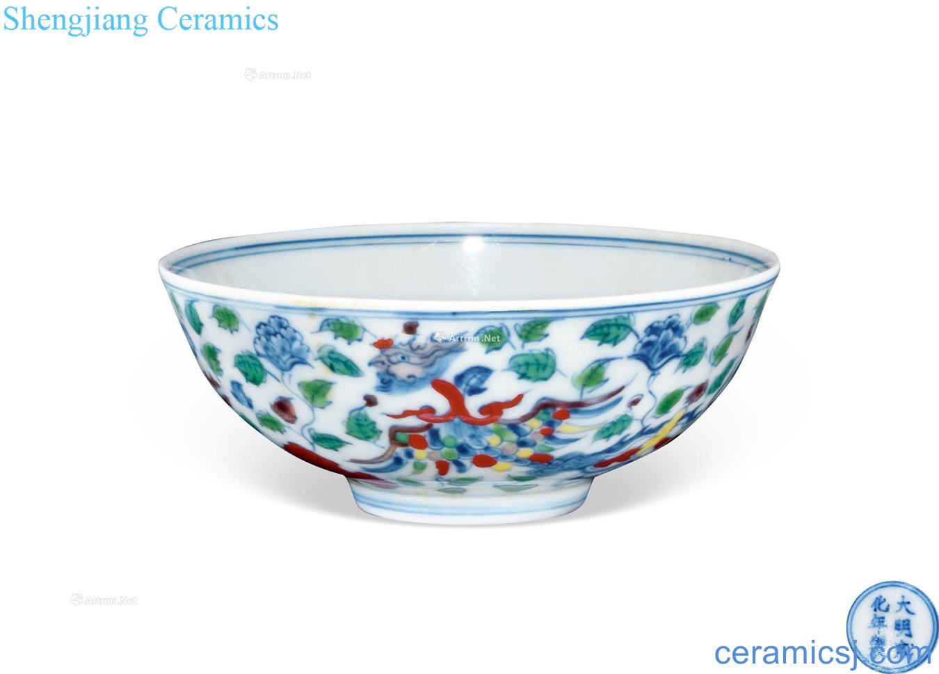 in Dou colourful feng wear flowers green-splashed bowls