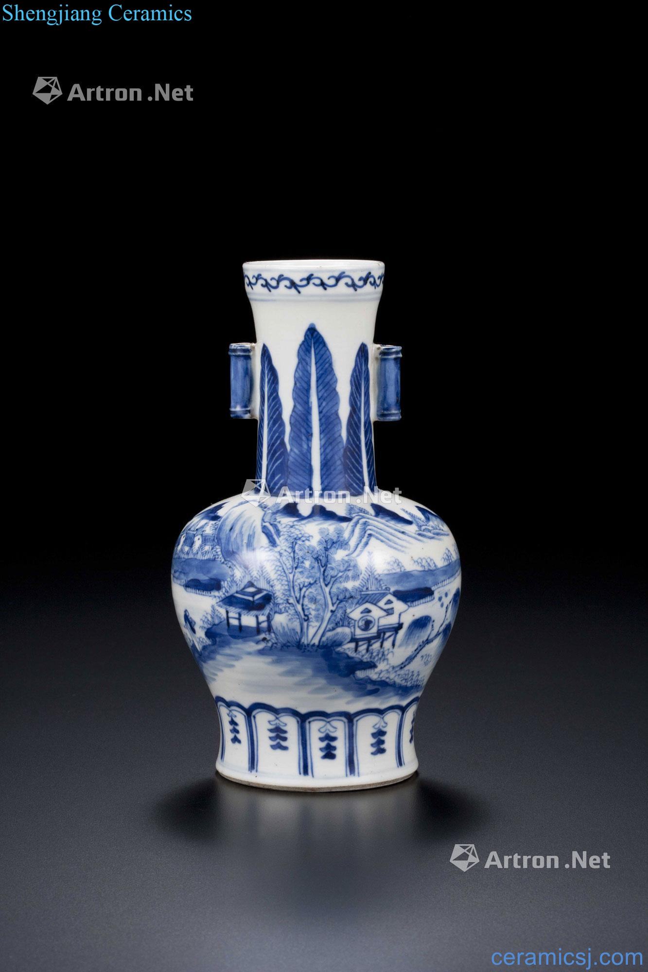 qing With the blue and white landscape pattern