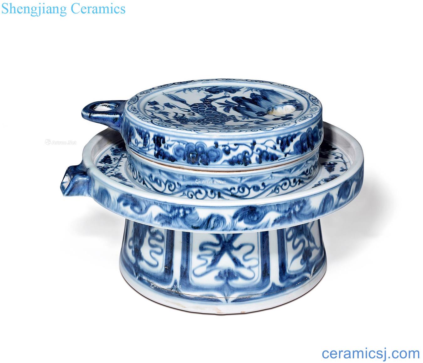 Blue and white deer grain ceramic grinding in early Ming dynasty