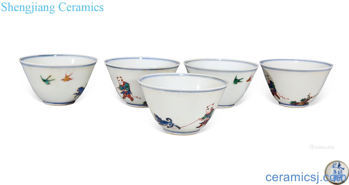 Clear pastel YingXiWen cup (five pieces/sets)