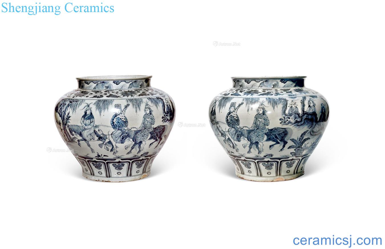 Stories of early Ming dynasty blue and white big cans