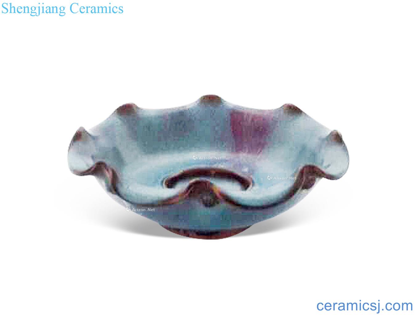 Blue glaze masterpieces rose decorated bowl