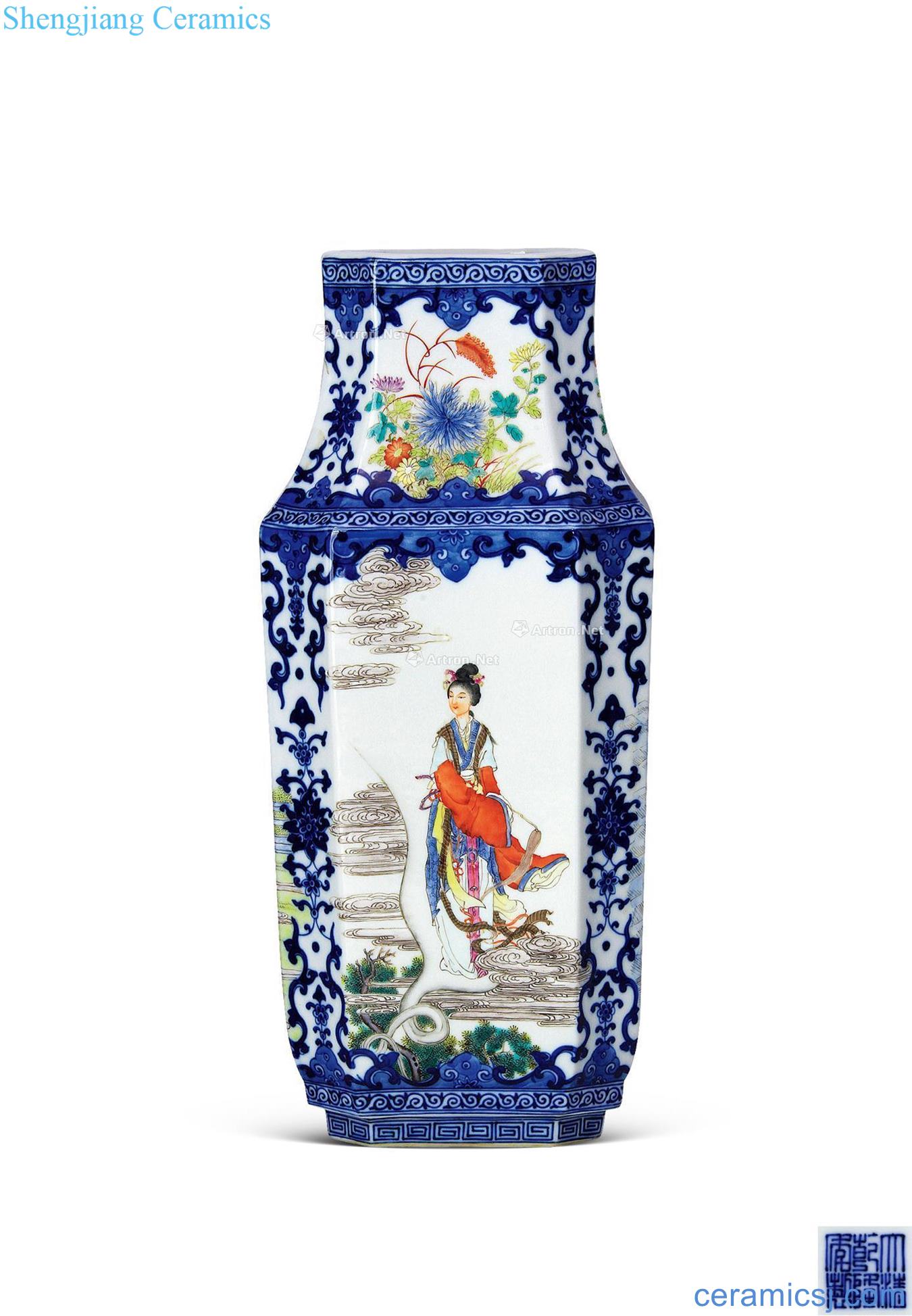 Qianlong porcelain enamel vase the four most beautiful women