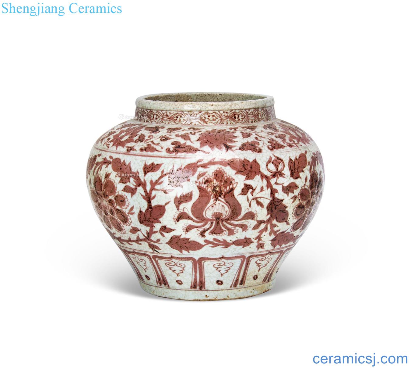 yuan Youligong red peony flower grain big cans