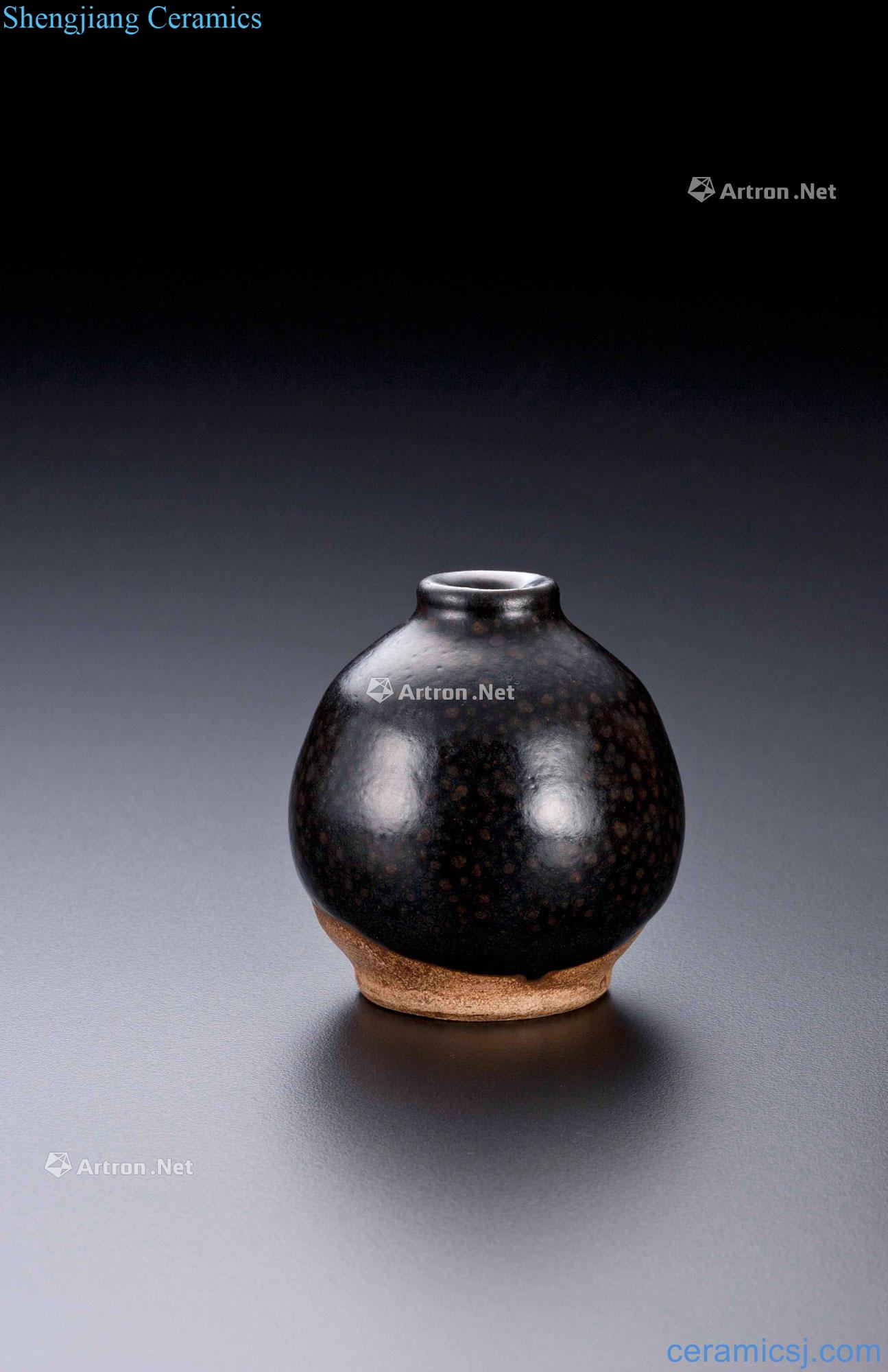 Song oil spot black glazed flask