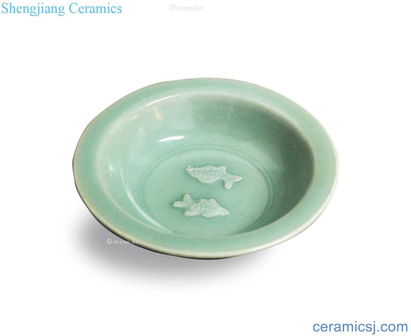 The song dynasty Longquan celadon Pisces plate