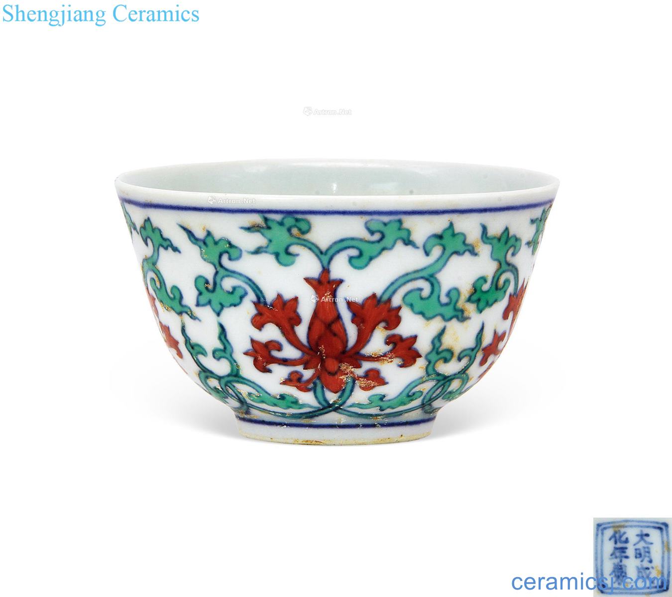 in Dou colors branch flowers grain cup