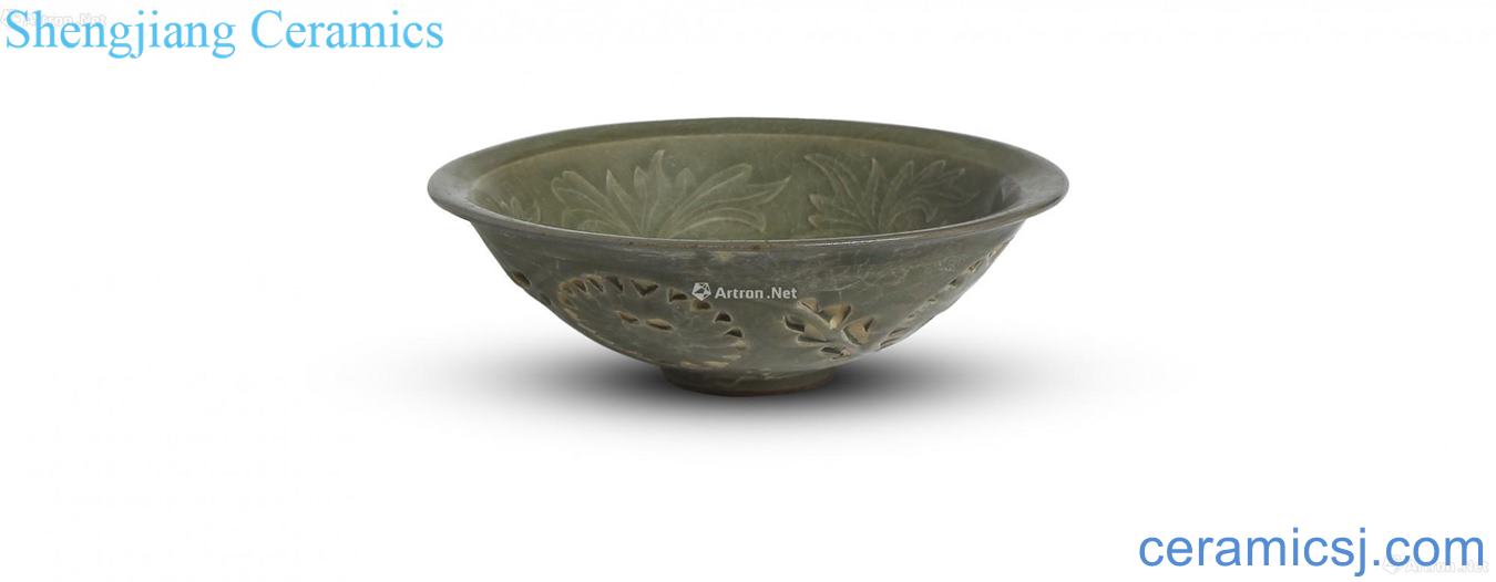 Yao state celadon peony green-splashed bowls