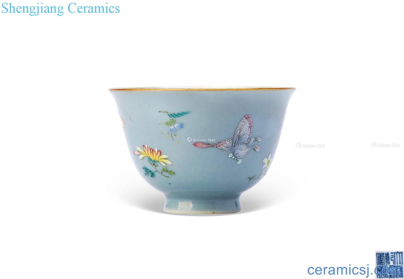 Qing qianlong shamrock to pastel recent small cup