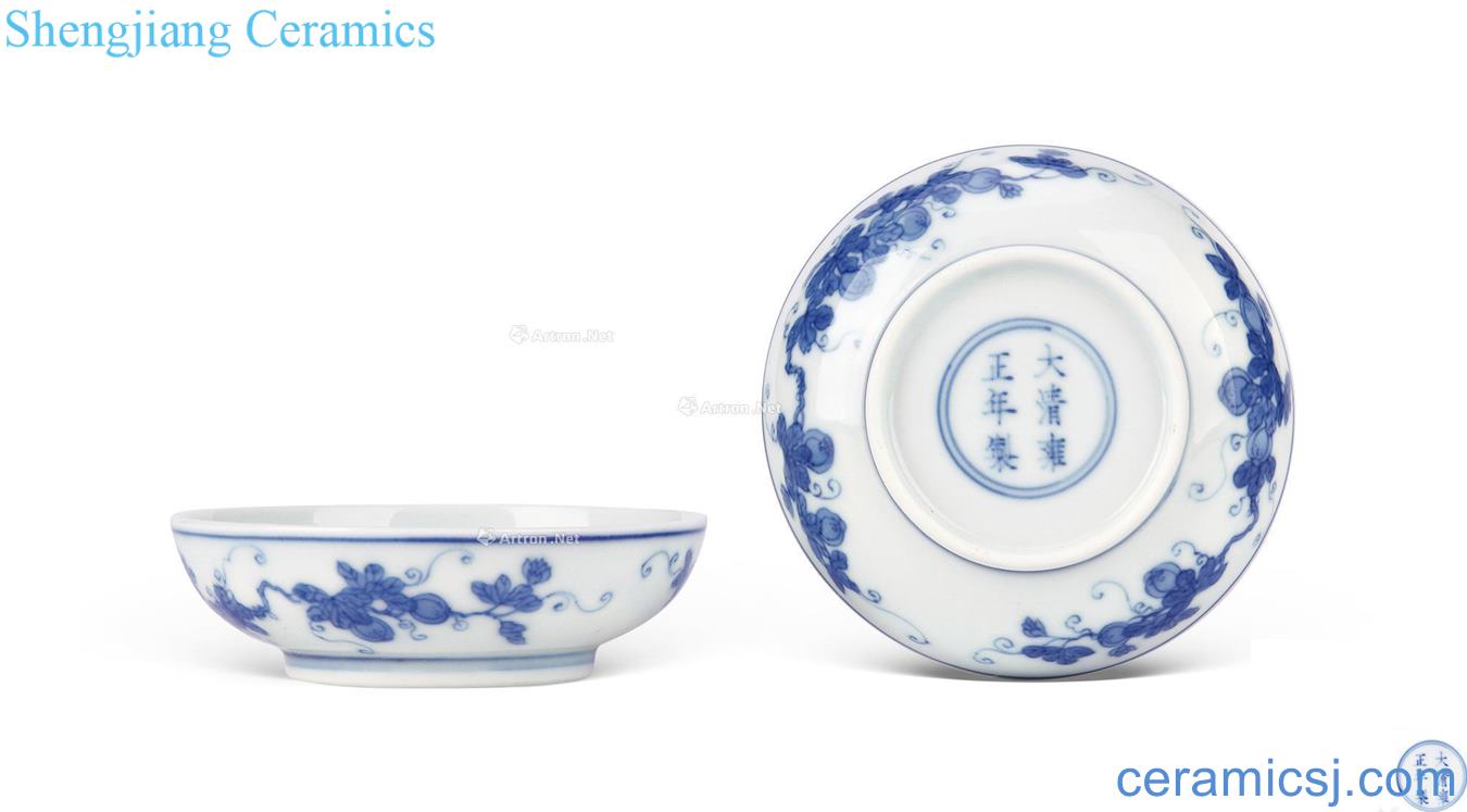 Blue and white melon and fruit grain small qing yongzheng (a)