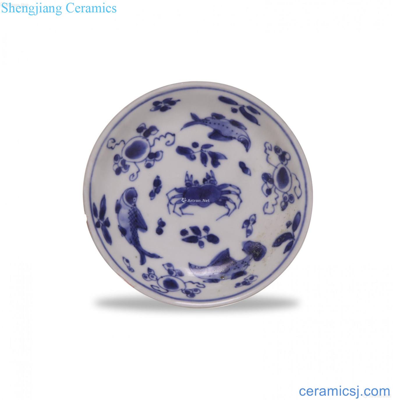 Blue and white fish pattern plate