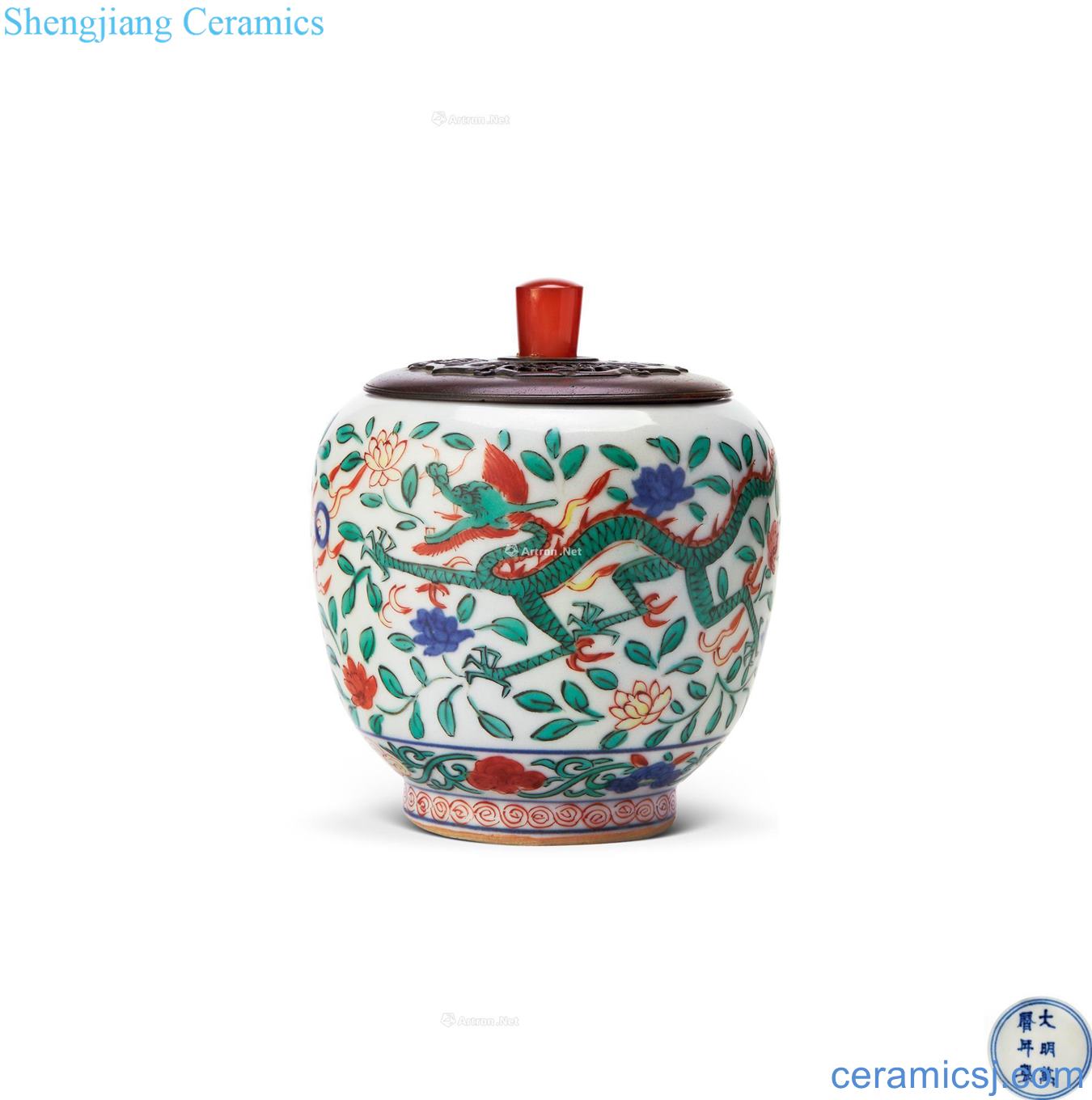 Ming wanli Five dragon grain canister
