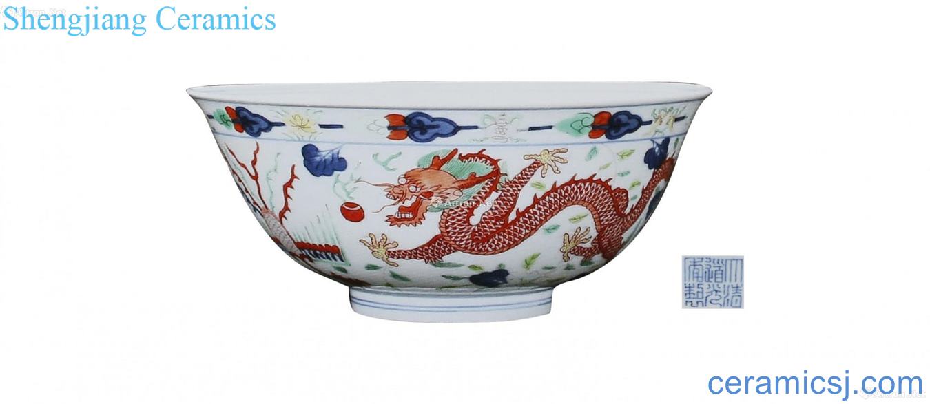 Blue and white longfeng bowl