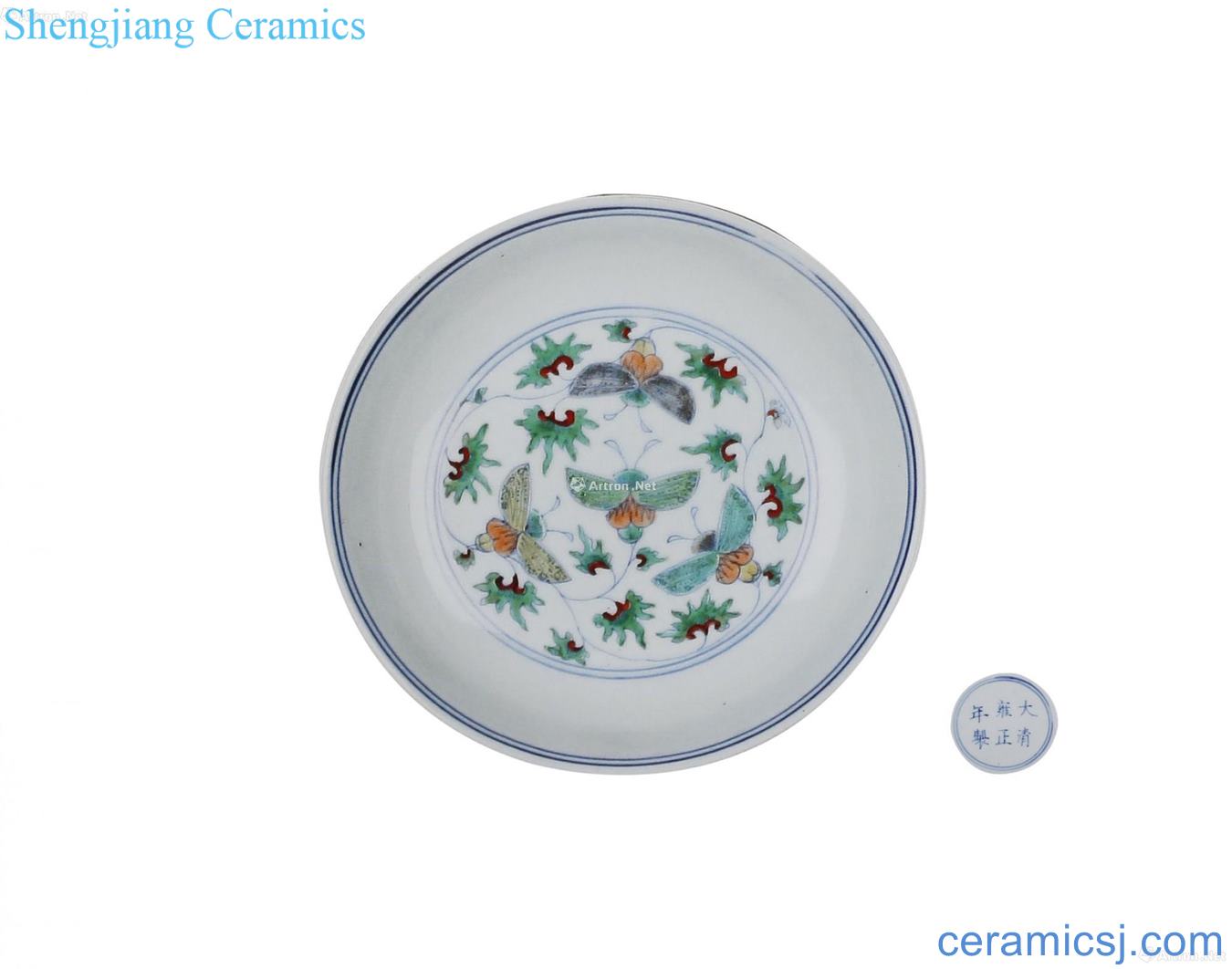 Dou decorated butterfly plate