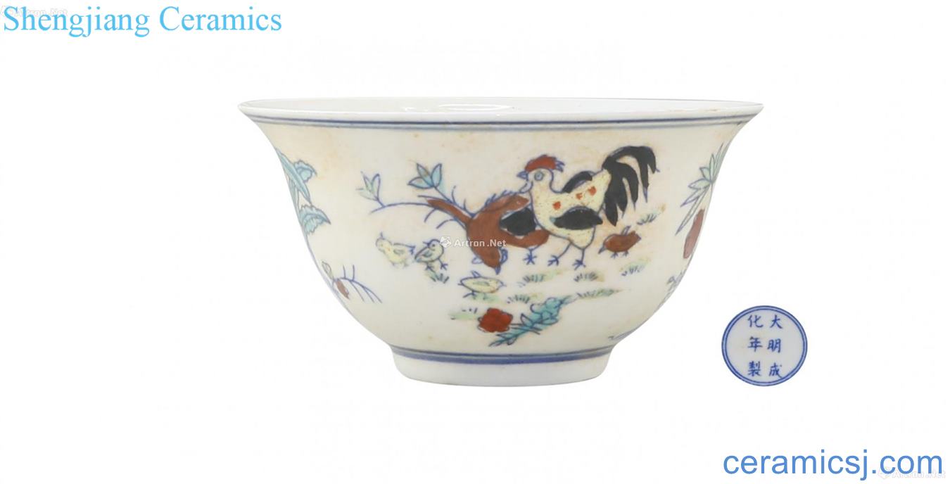 Bucket color rooster bowl