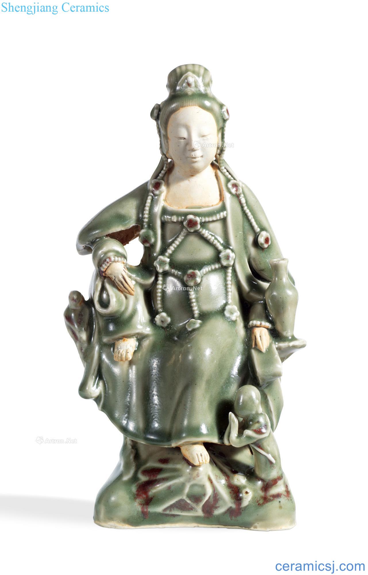 yuan Celadon youligong lad worship guan Yin