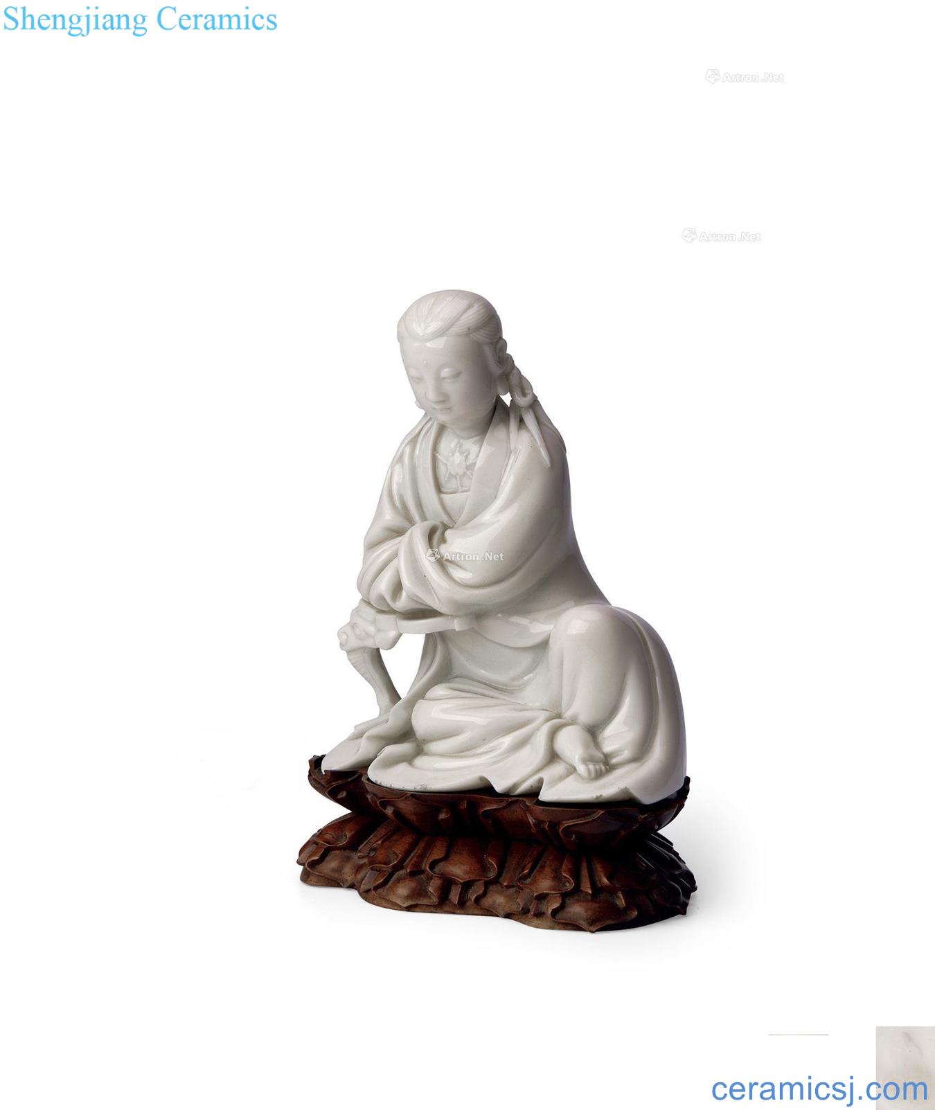 In the late Ming He Chaozong dehua white porcelain guan Yin