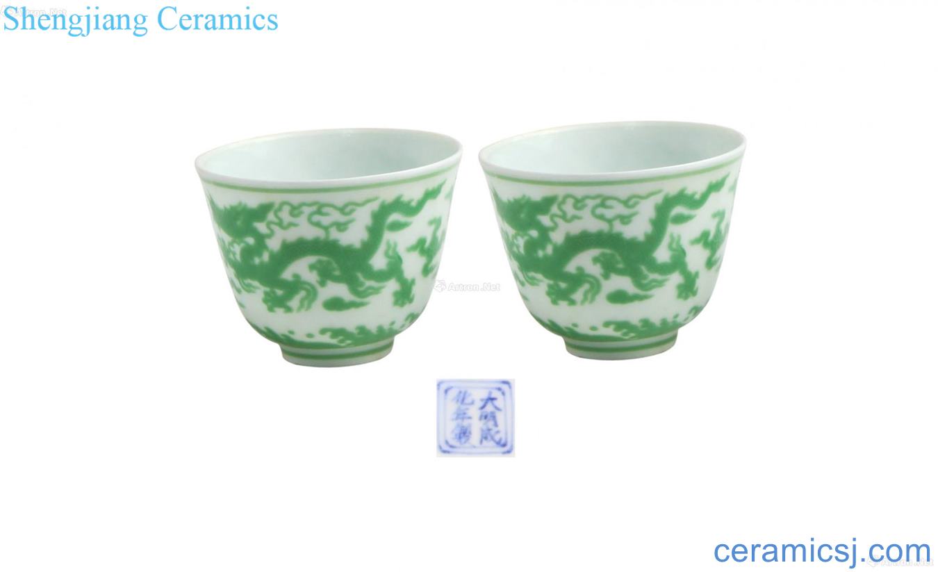 Glaze green dragon grain coats cups