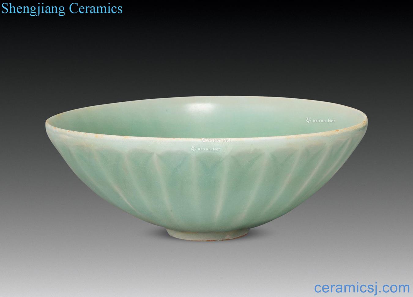 Ming or earlier Longquan celadon lotus-shaped bowl