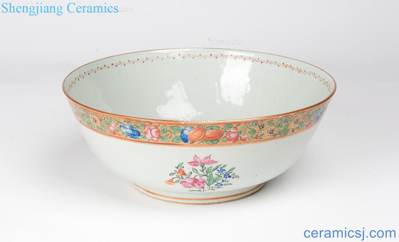 Qianlong 1770 years or so Pastel paint large bowl