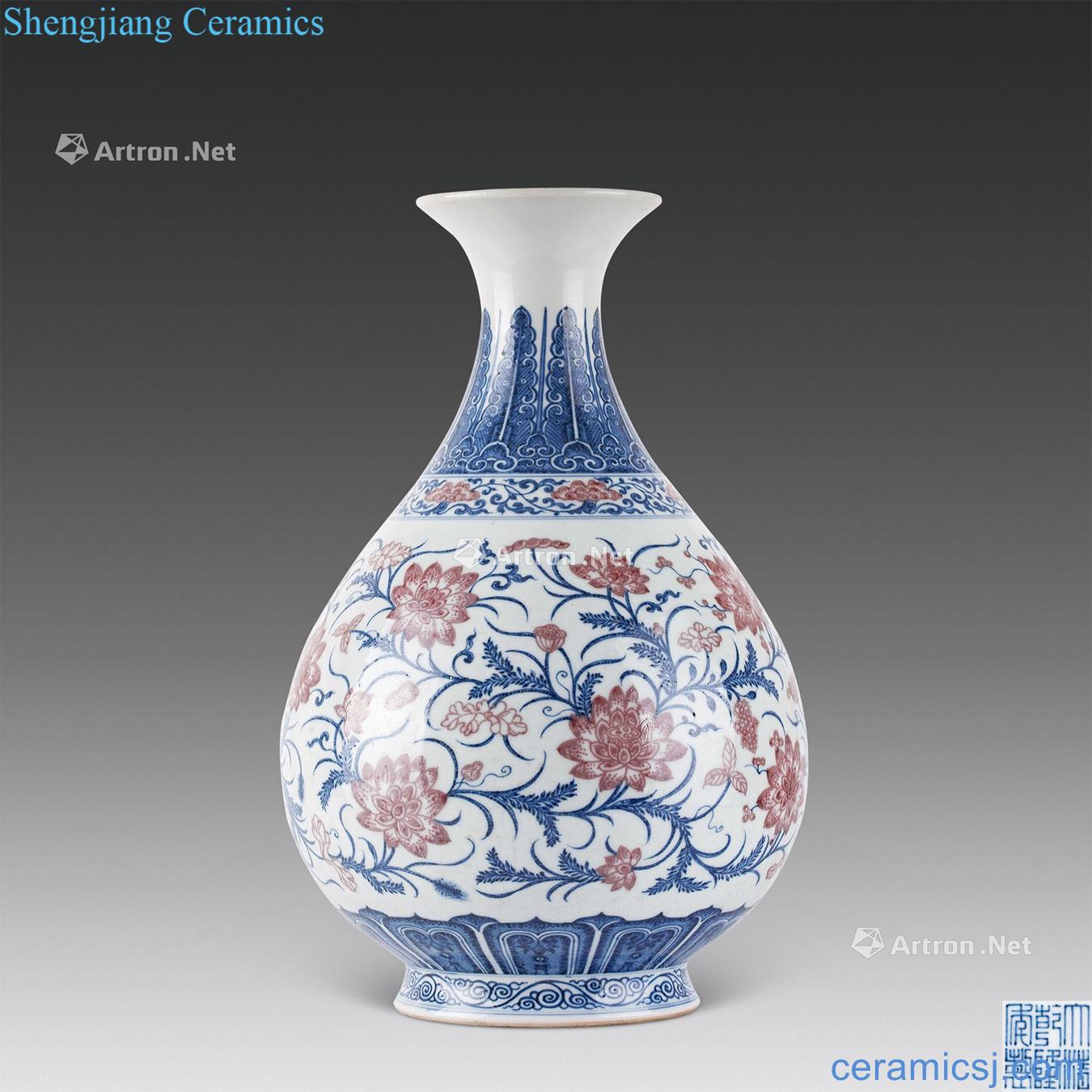 Qing dynasty blue-and-white youligong tangled branches okho spring flowers