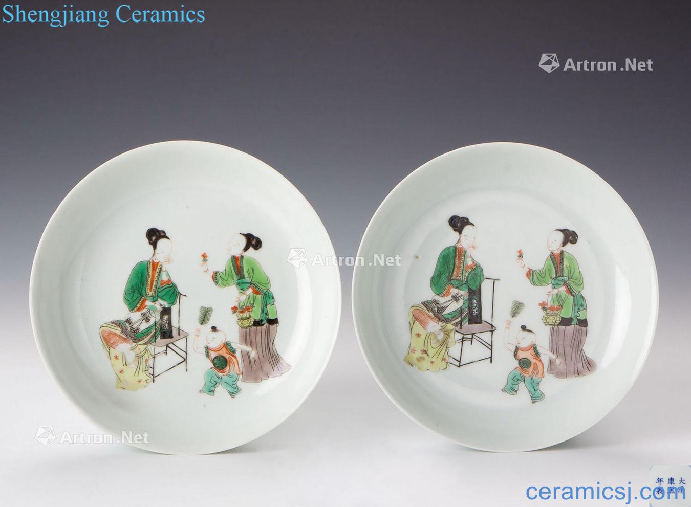Colorful characters of the reign of emperor kangxi tray (a)