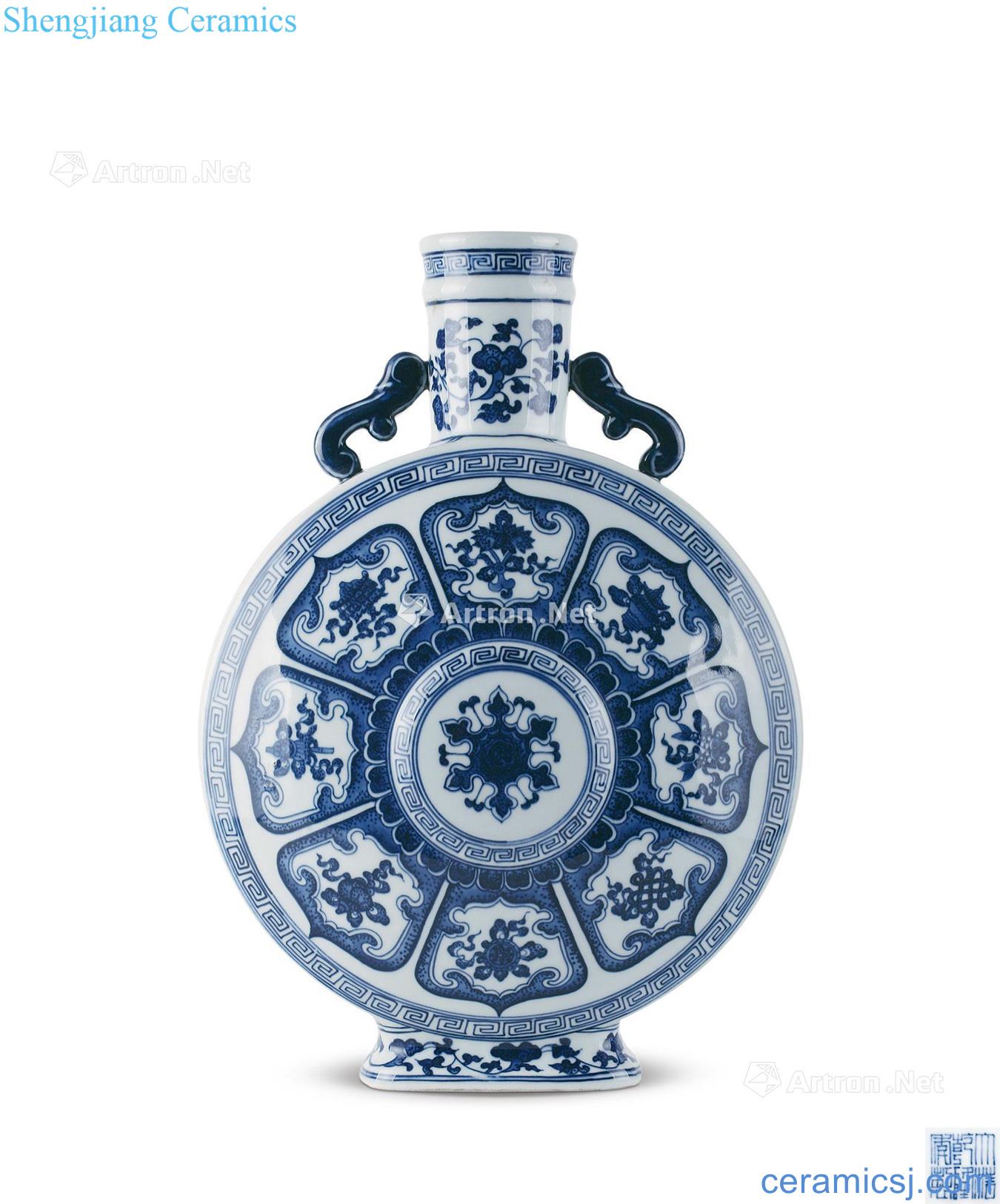 Qing qianlong Blue and white far eight auspicious grain double ears