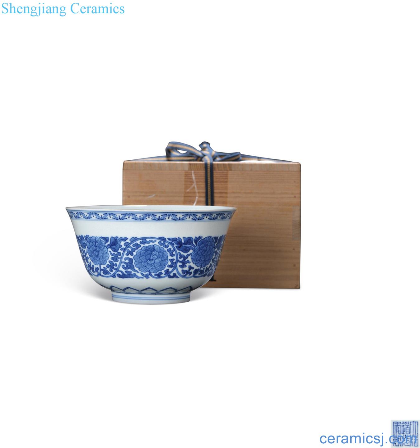 Qing daoguang Blue and white lotus flower bowls