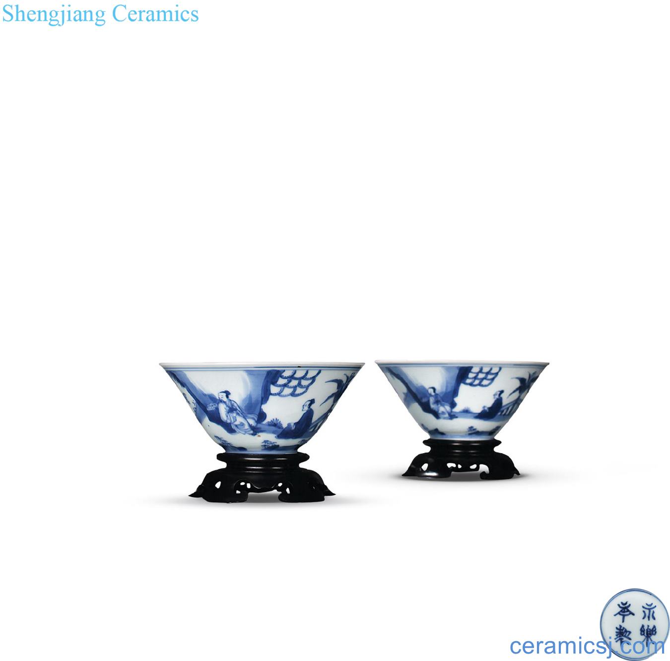Blue and white coats dai li qing emperor kangxi type lamp (a)