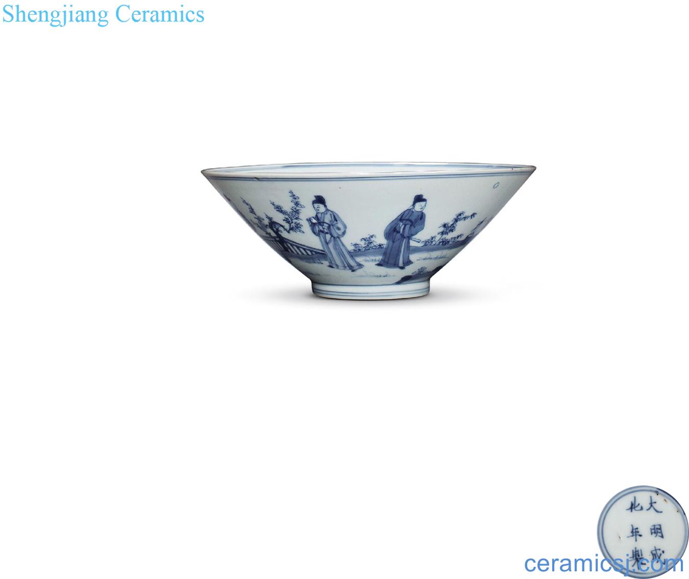 Blue and white coats the qing emperor kangxi hat to bowl