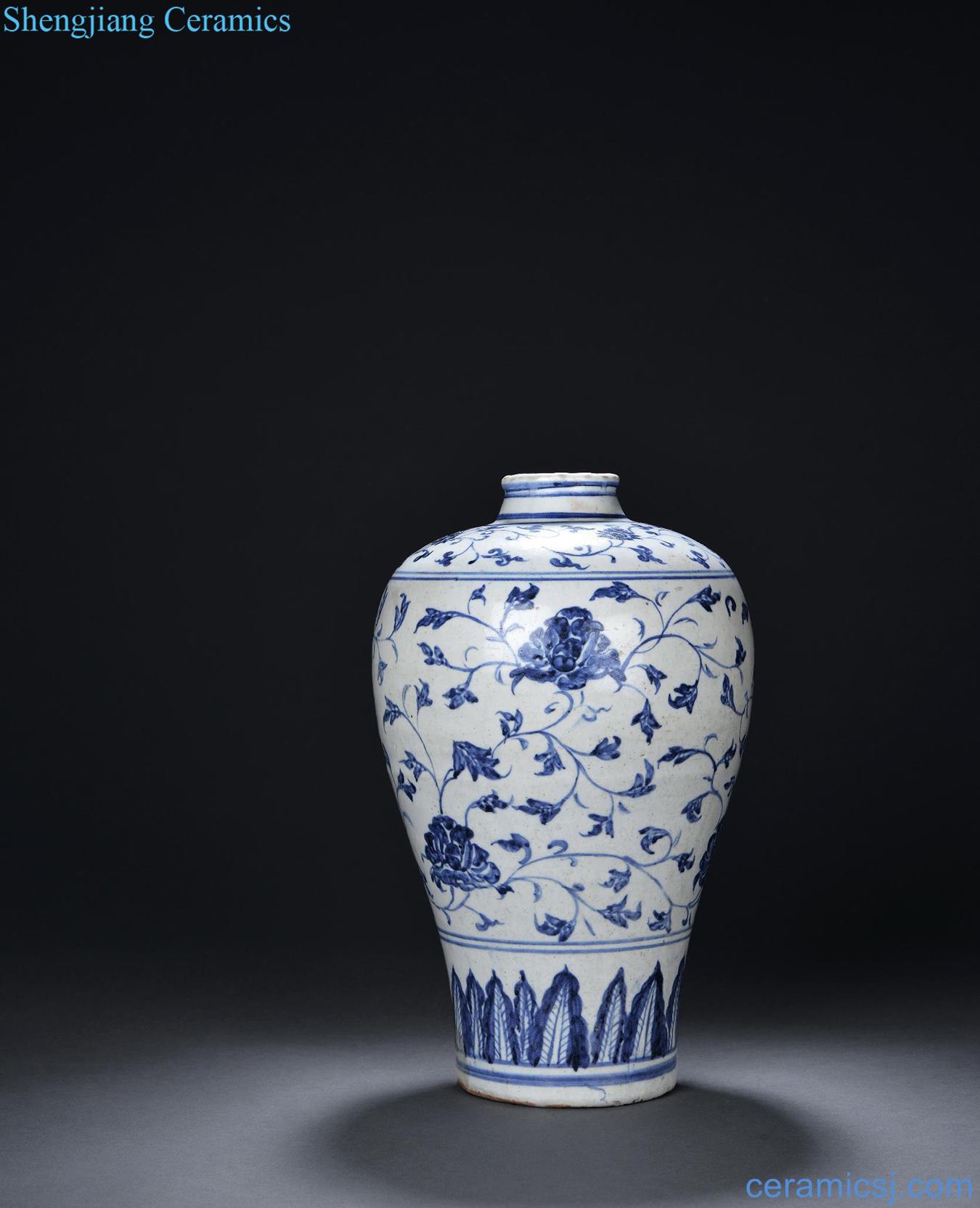 Early Ming dynasty Blue and white tie up branch plum flowers