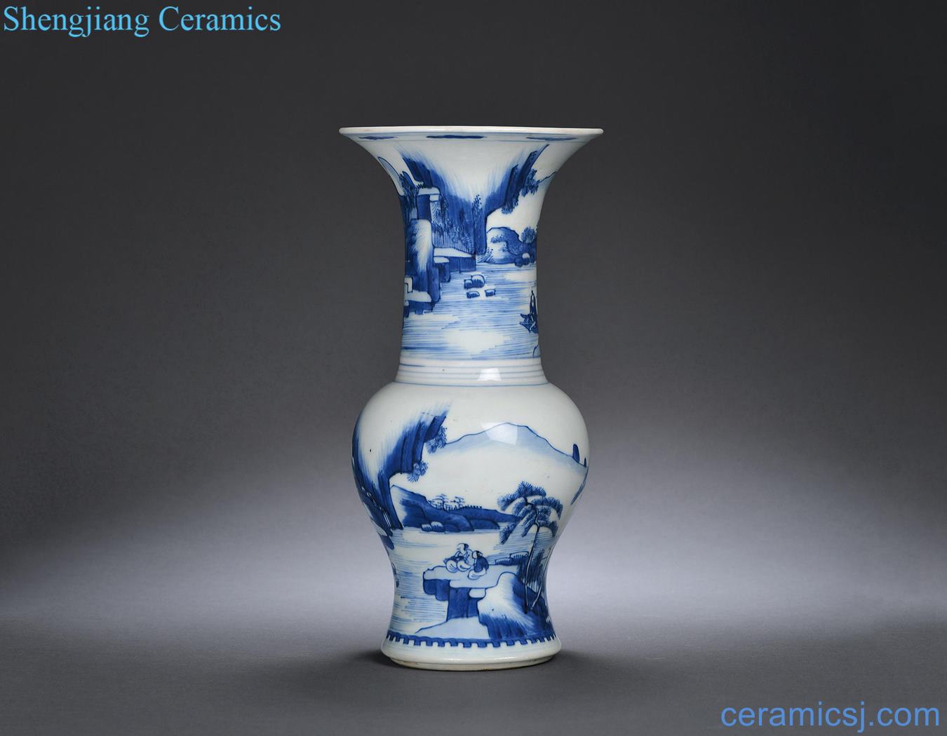 The qing emperor kangxi Blue and white coats PND tail-on and landscapes