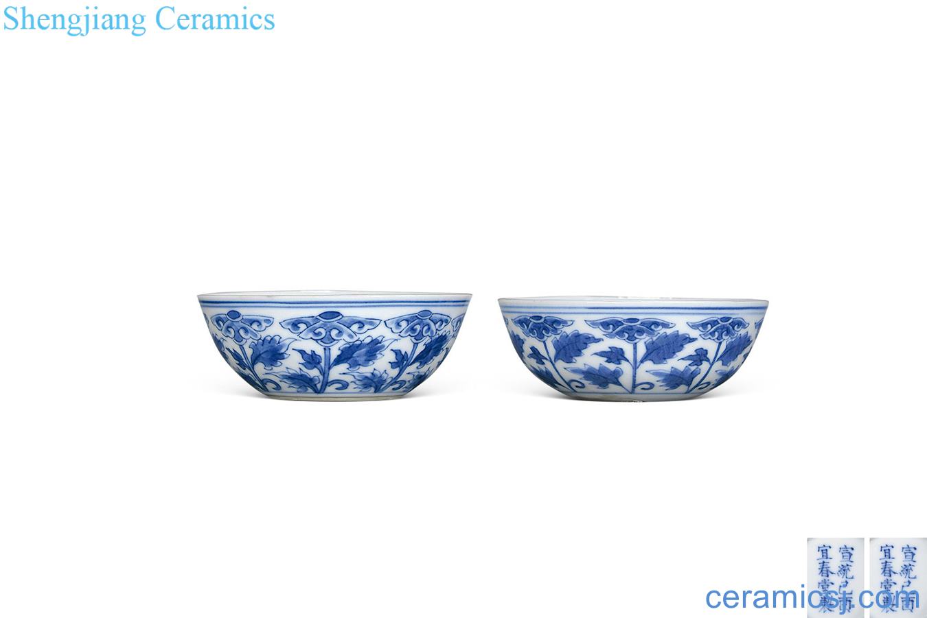 Qing xuantong Blue and white flower small cup (a)