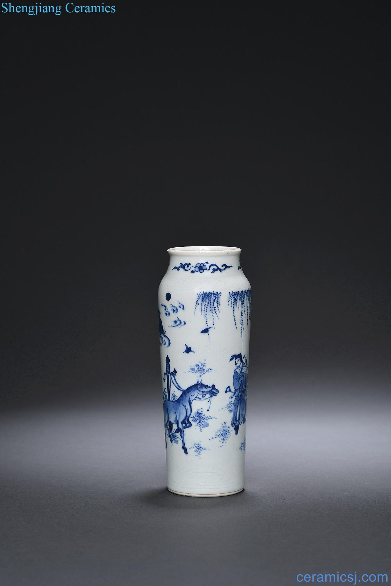 The late Ming dynasty Stories of blue and white small tube bottles