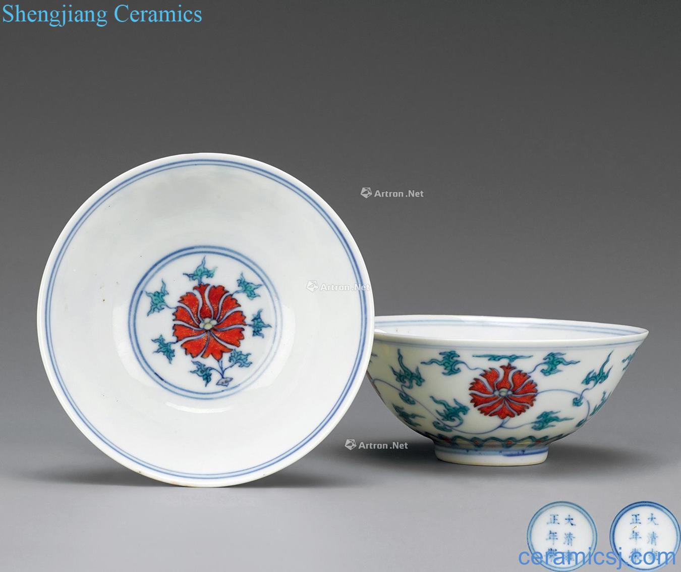 Qing yongzheng bucket color treasure phase flower small bowl (a)