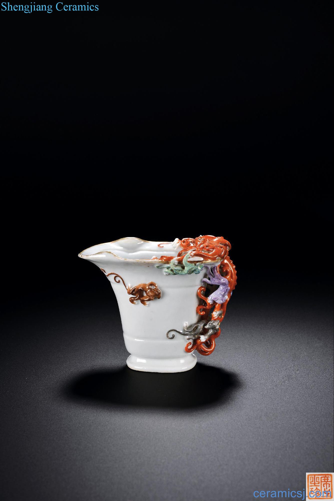 Qing qianlong pastel valuable.such handiwork porcelain JiuLongBei