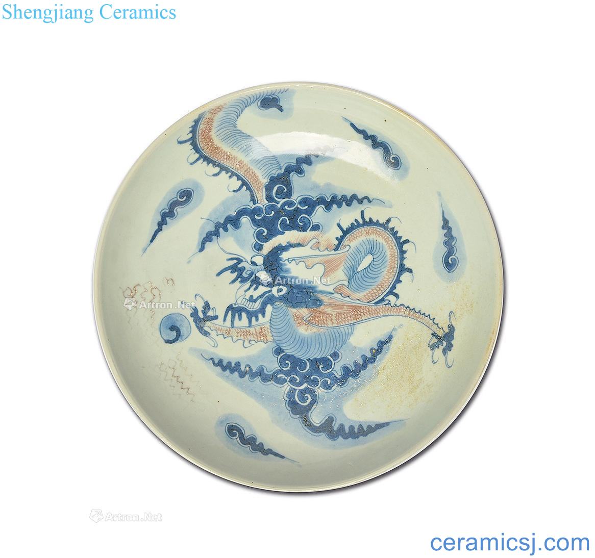 In the qing dynasty Blue and white youligong YunLongWen disc