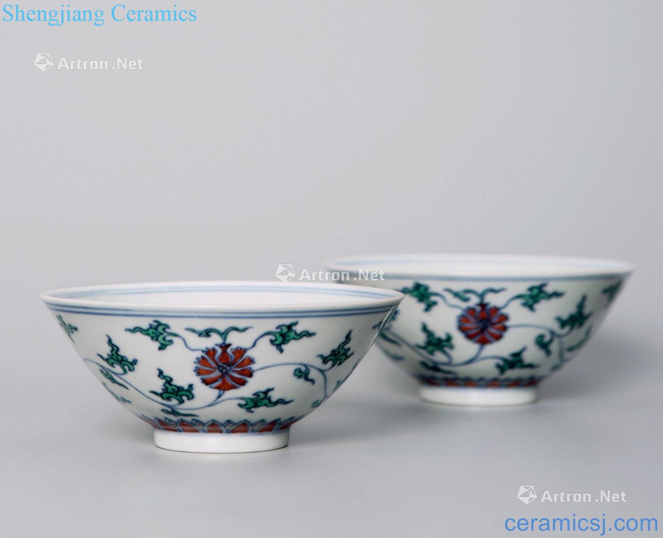 Qing yongzheng bucket color flower grain bowl (a)