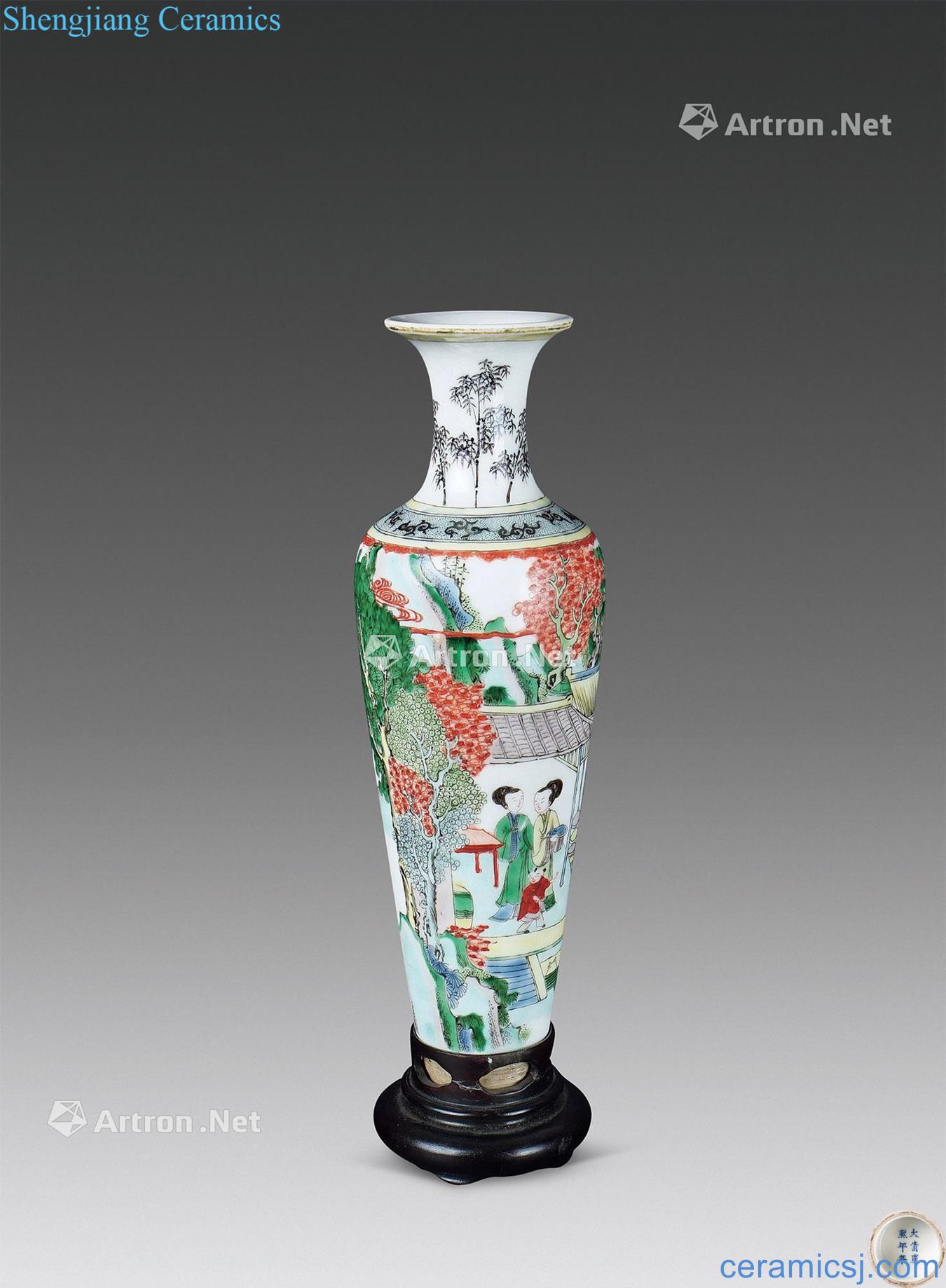 The qing emperor kangxi Colorful willow bottle