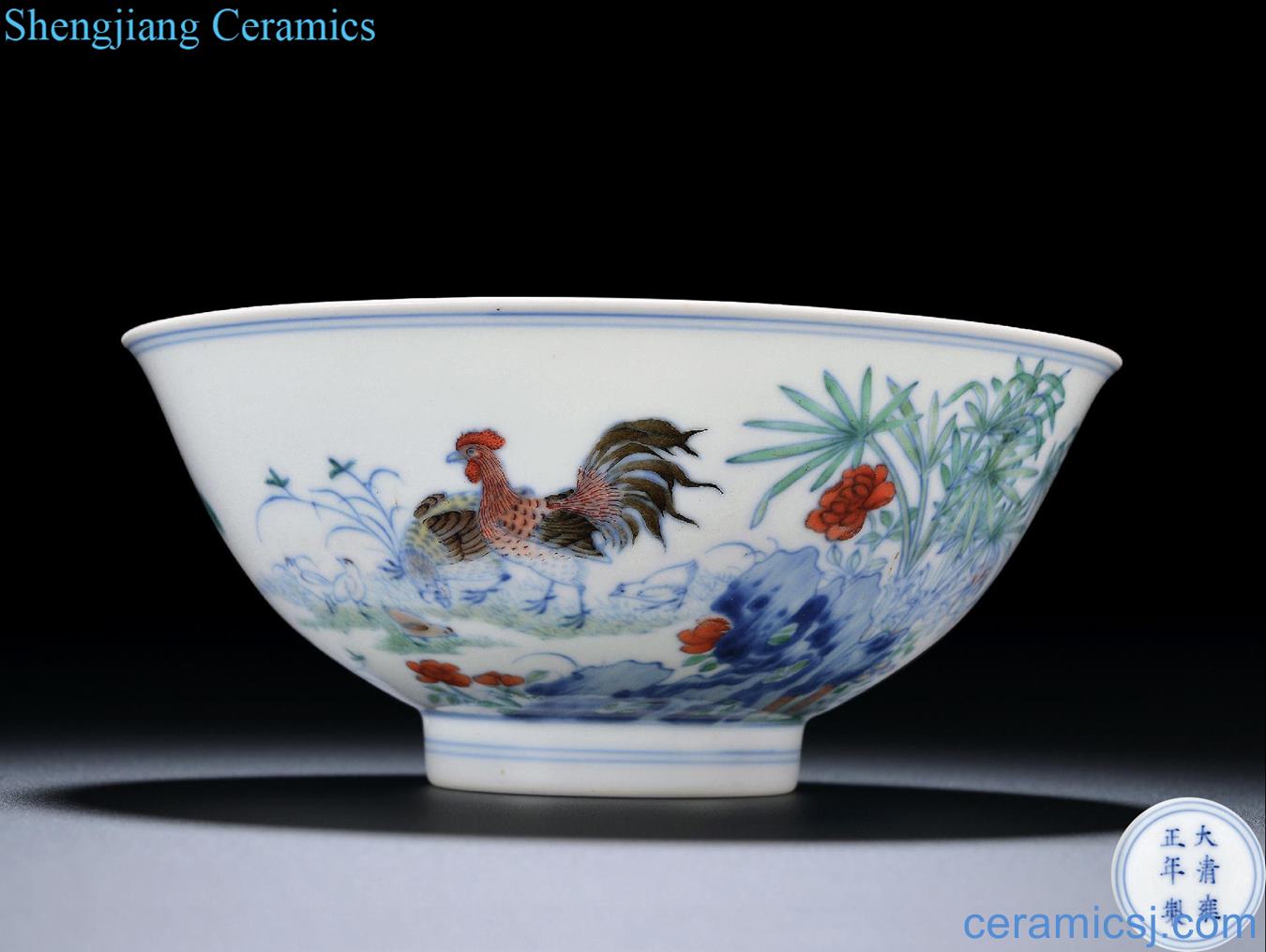 Qing yongzheng bucket color fine figure bowl