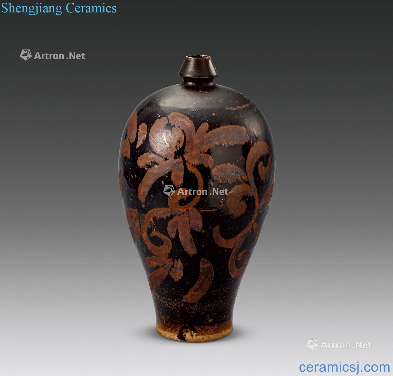 Northern song dynasty magnetic state kiln iron embroidered mei bottle