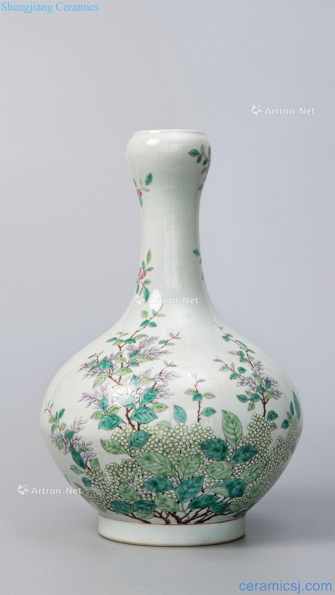 Qing guangxu powder enamel grain bottle of garlic