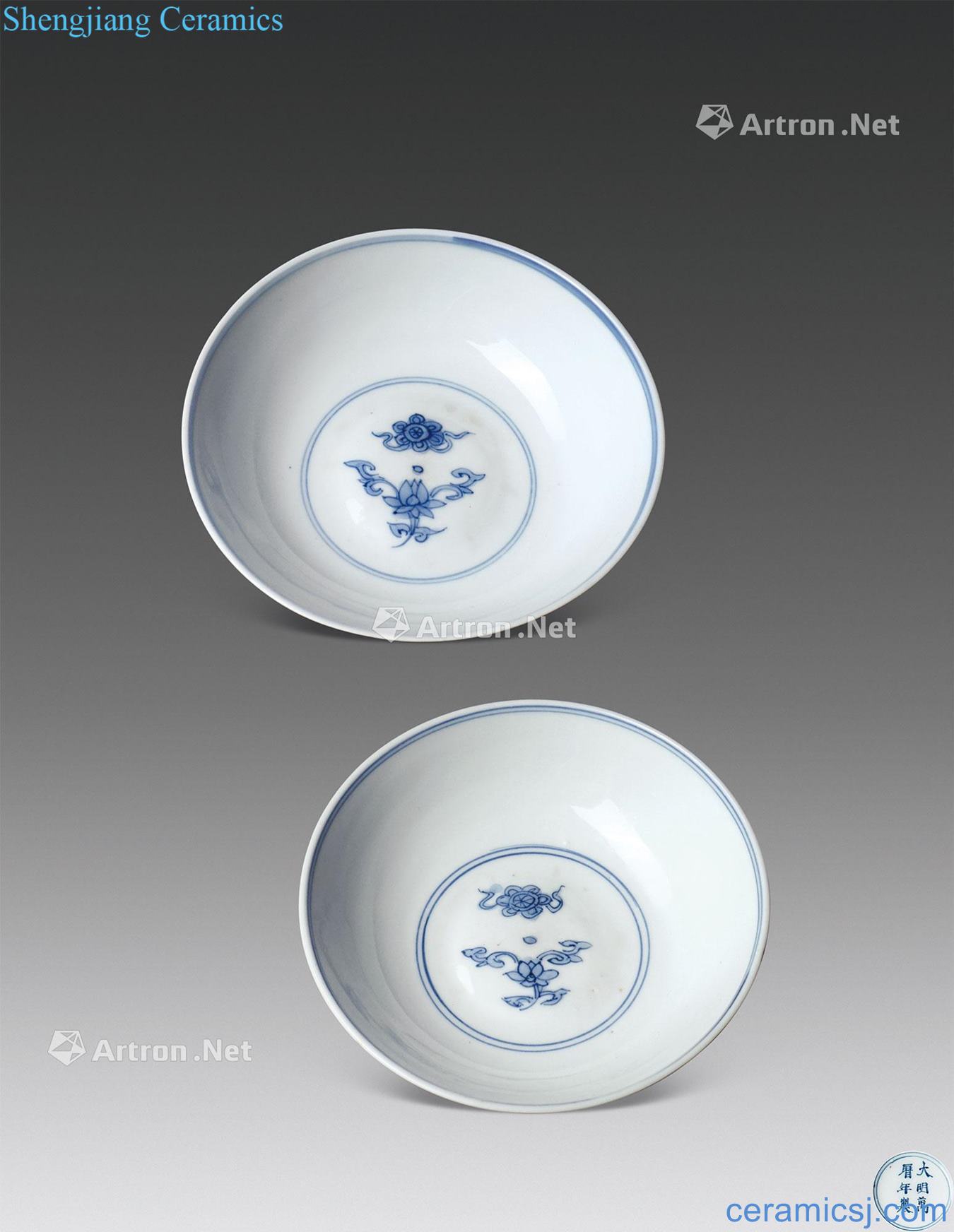 Ming wanli Blue treasure a pattern plate (a)