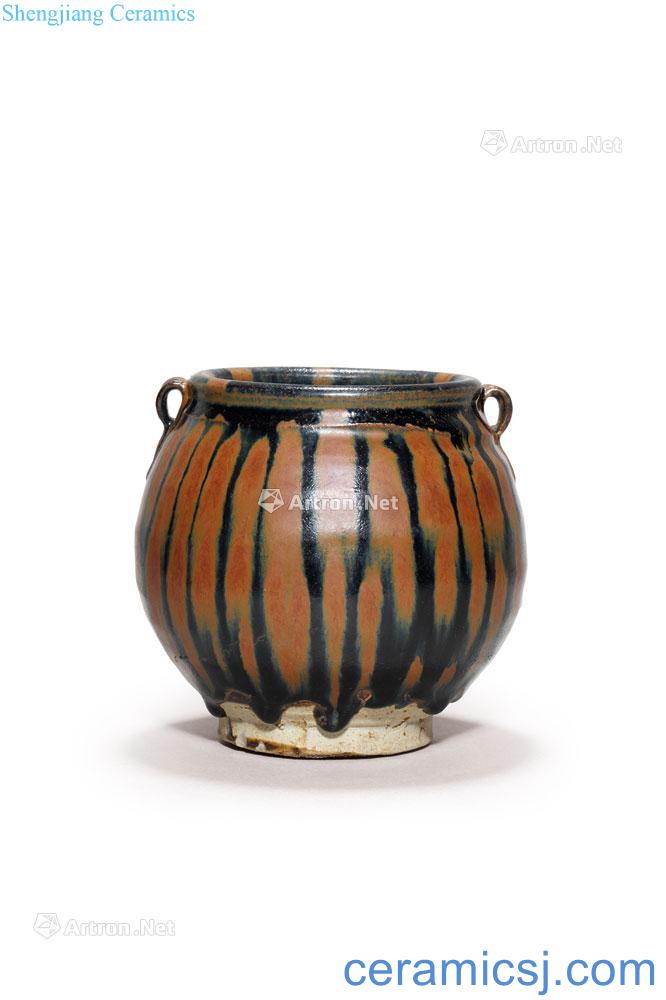 The song of gold Yao state kiln black glaze iron rust stain double tank