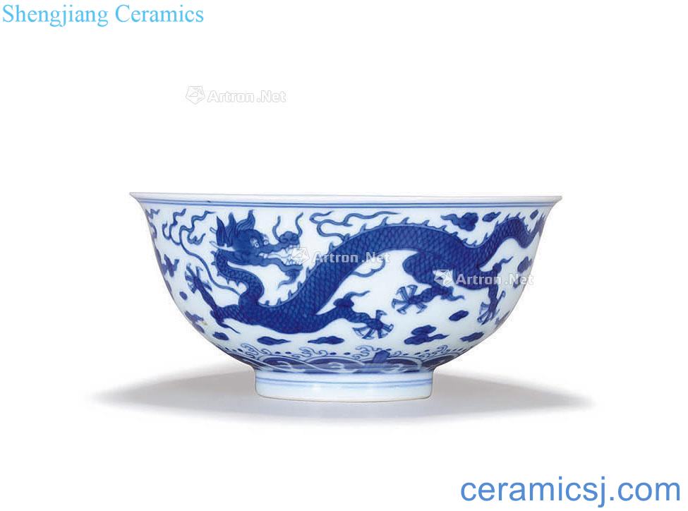 Qing qianlong blue dragon bowls