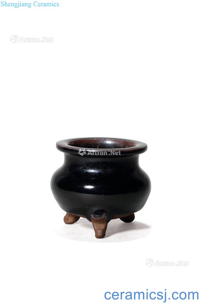 Jin yao state kiln black glaze small incense burner