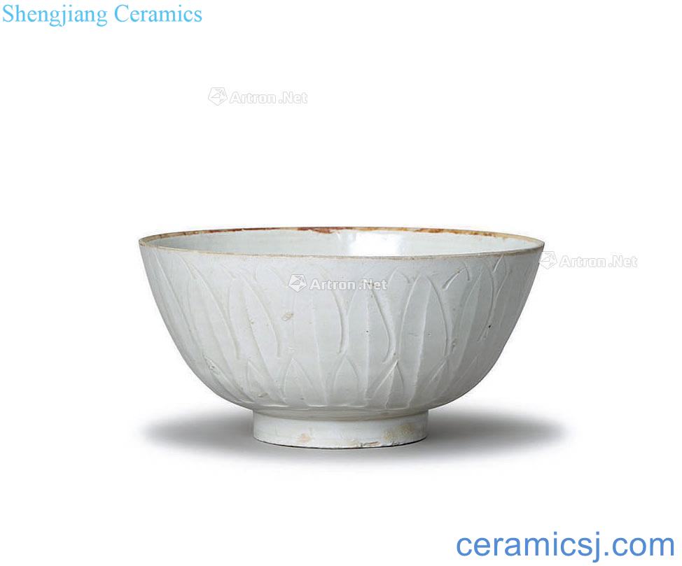Northern song dynasty kiln system Hand-cut lotus-shaped Pisces green-splashed bowls