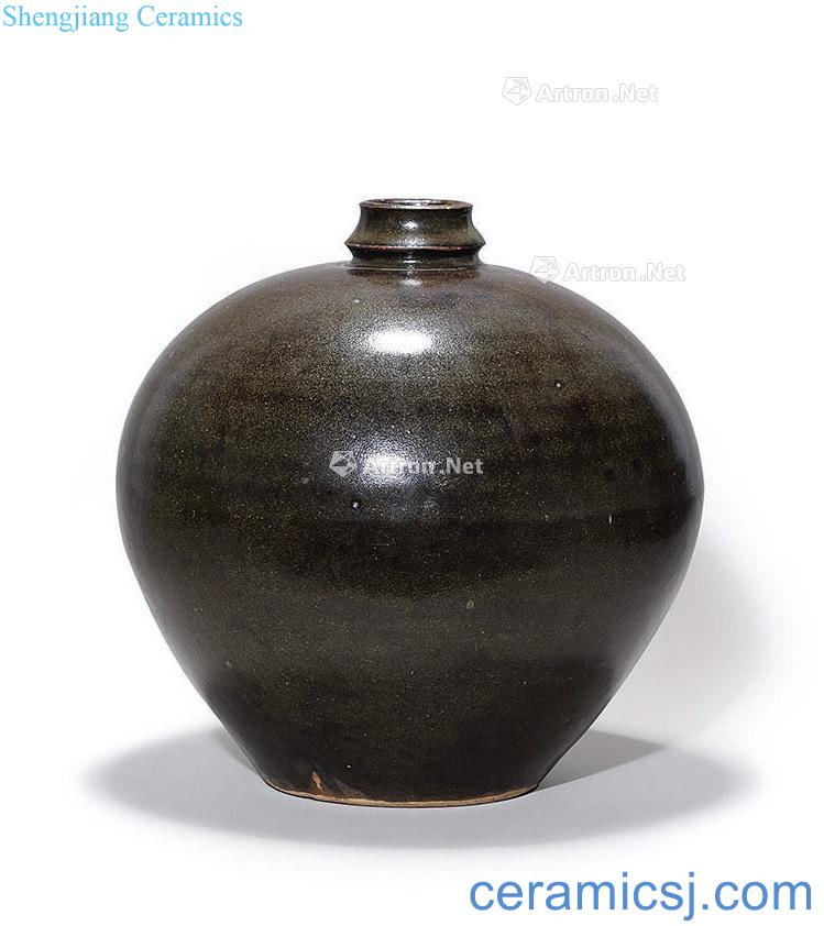 Shanxi region of gold Magnetic state kiln black glaze spit lu bottle