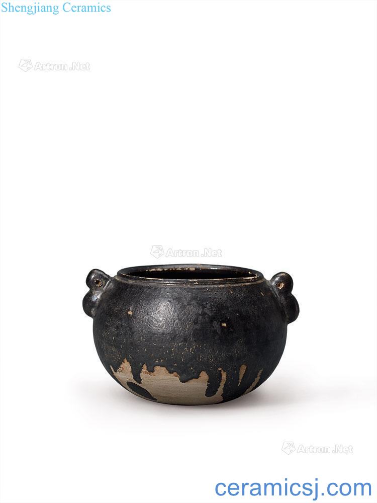 The tang dynasty Ligou kiln black glaze double tank