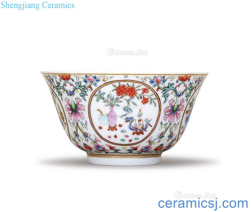 Qing daoguang kiln enamel medallion antique bowl